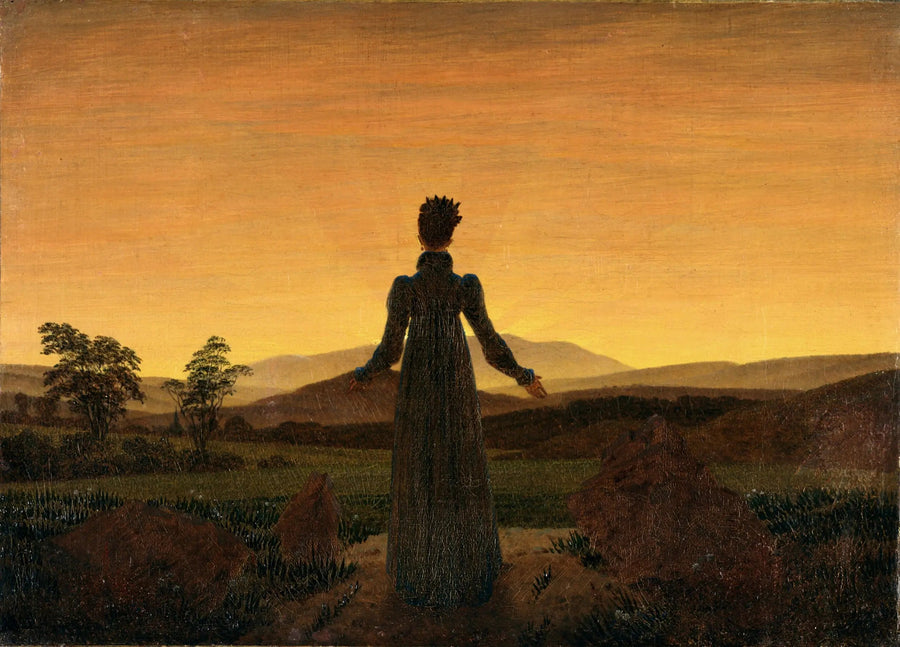 Kvinna framför solnedgången - Caspar David Friedrich