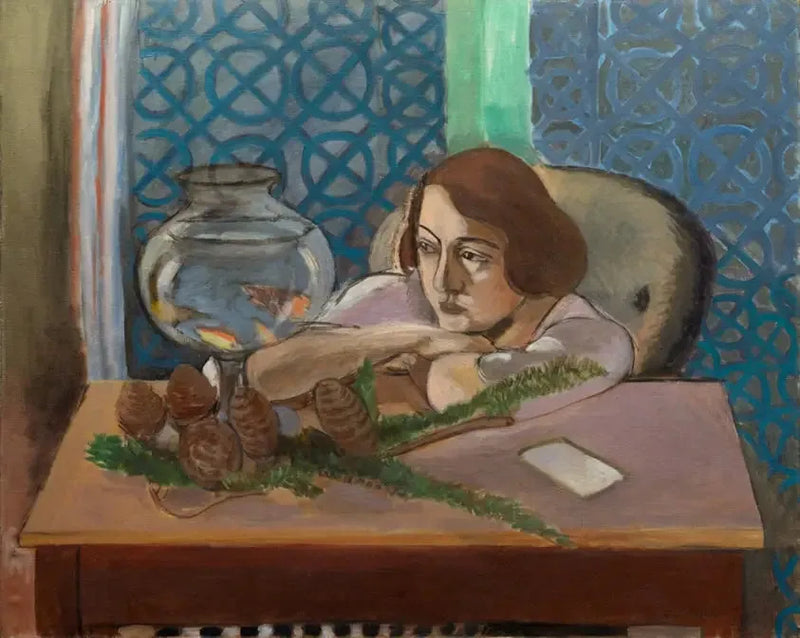 Kvinna framför ett akvarium - Henri Matisse