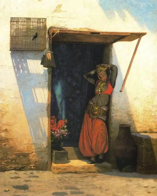 Kvinna från Kairo vid sin dörr - Jean-Léon Gérôme