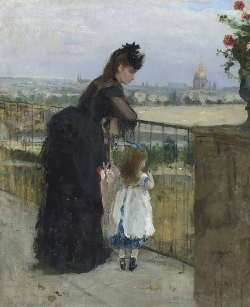 Kvinna och barn på balkongen - Berthe Morisot