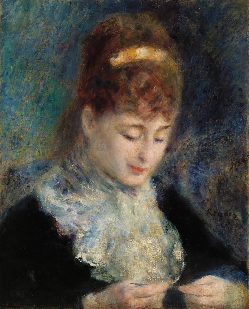 Kvinna som virkar - Pierre-Auguste Renoir