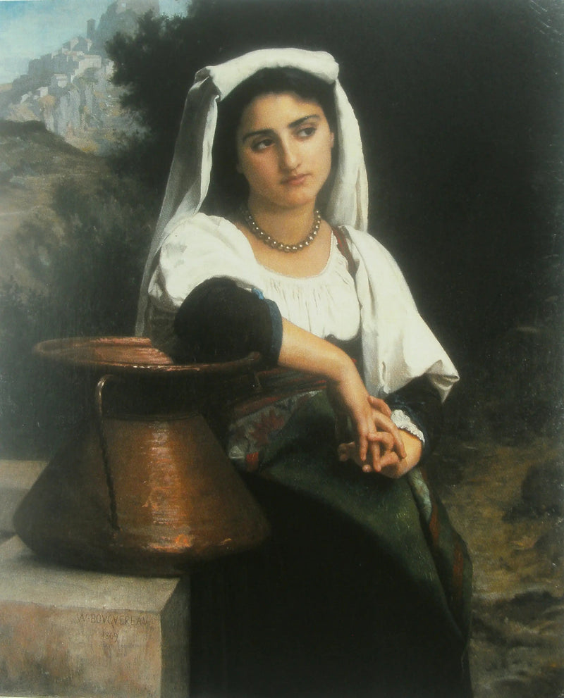 Italiensk kvinna vid fontänen - Bouguereau
