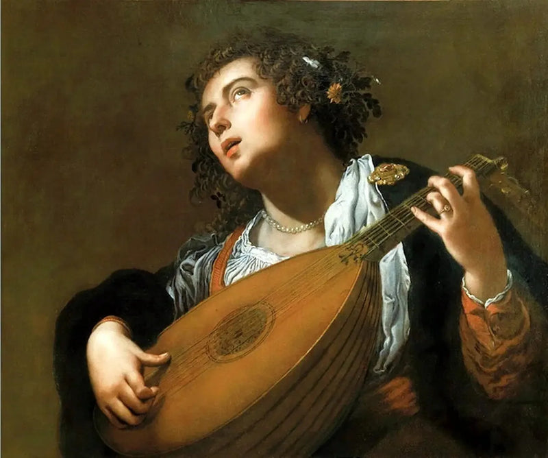 Kvinna som spelar lut - Artemisia Gentileschi