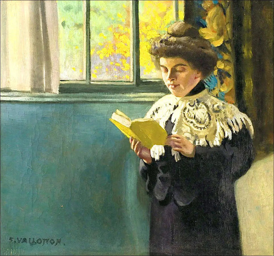 Kvinna som läser vid fönstret - Félix Vallotton