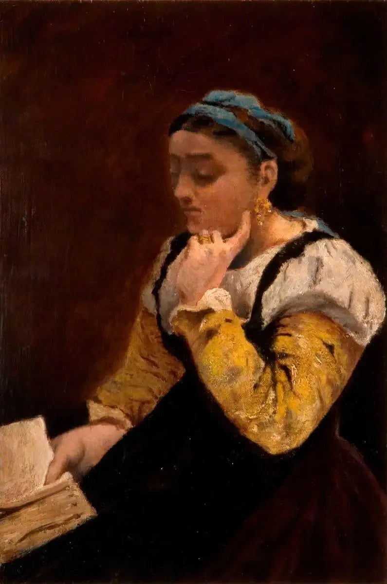 Kvinna som läser - Jean-Baptiste Camille Corot