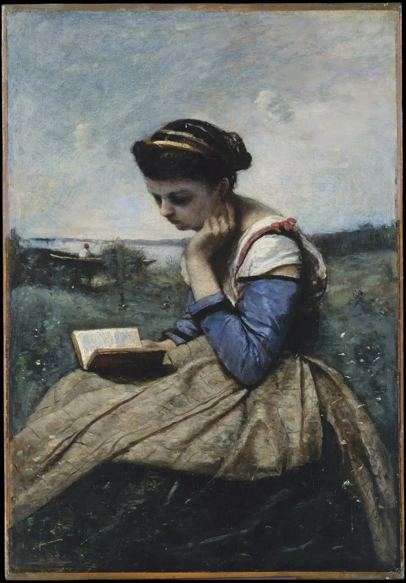 Kvinna som läser - Jean-Baptiste Camille Corot