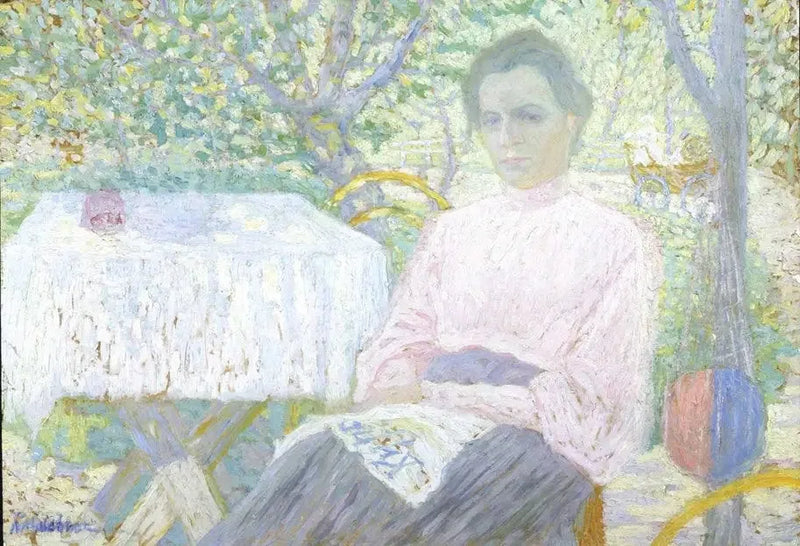 Kvinna som läser en tidning - Kazimir Malevich