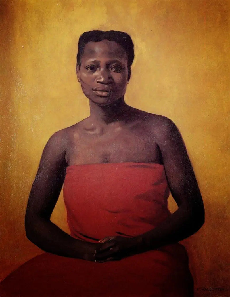 Svart kvinna sittande framifrån - Félix Vallotton