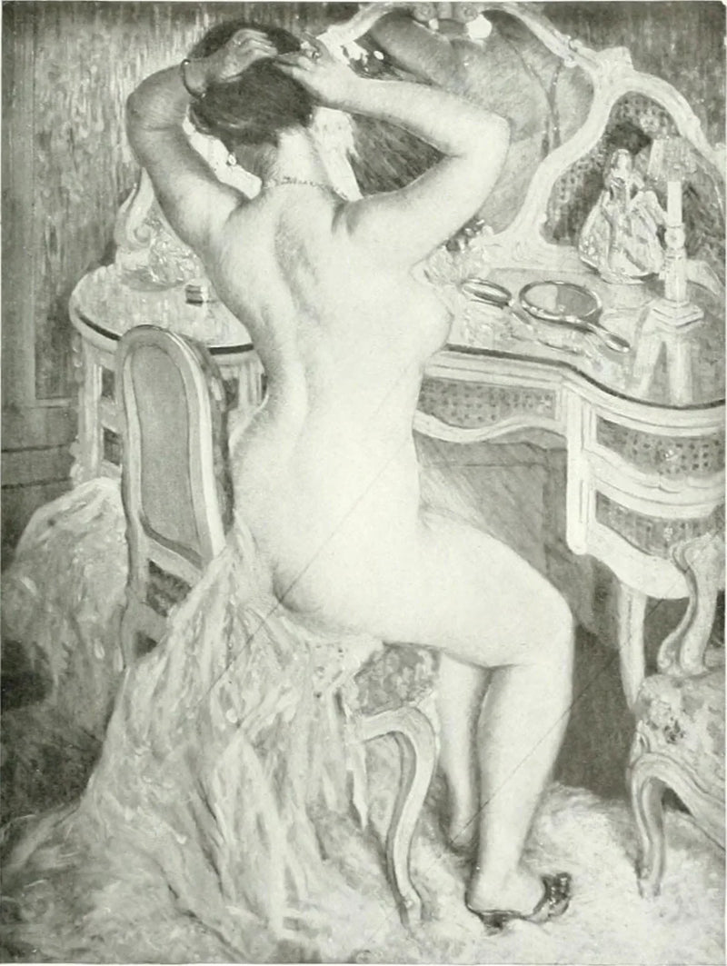 Naken kvinna vid sin toalett - Frederick Carl Frieseke