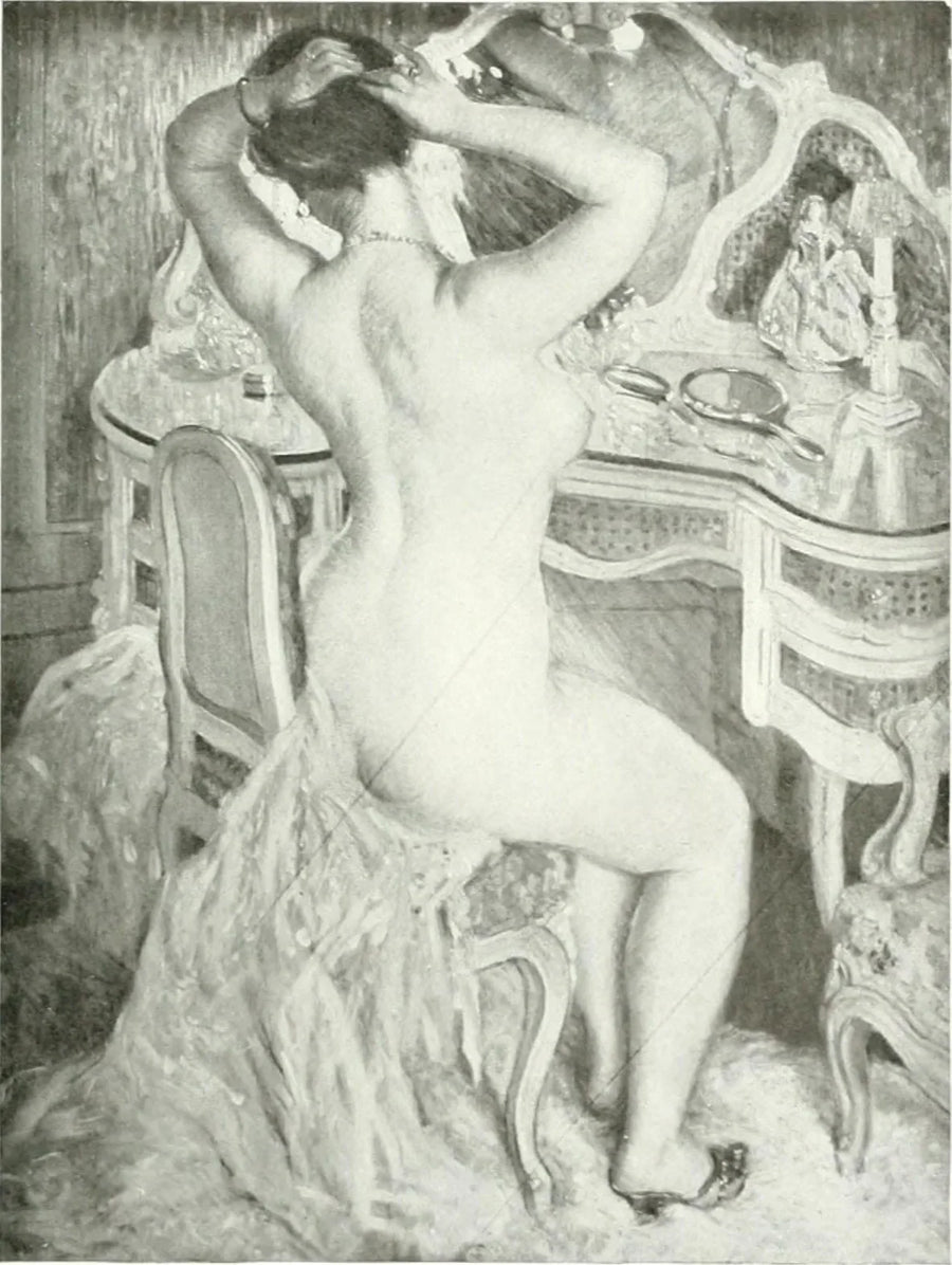 Naken kvinna vid sin toalett - Frederick Carl Frieseke