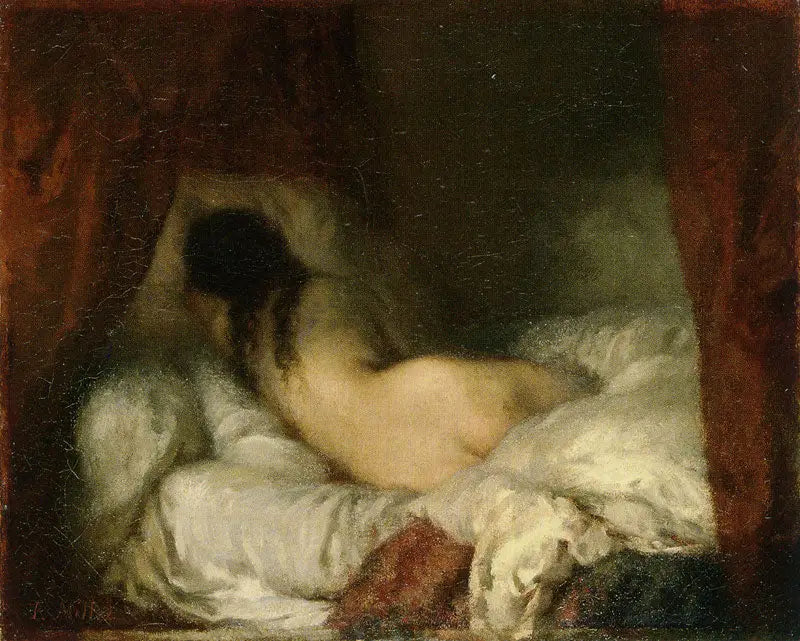 Naken kvinna som ligger ner - Jean-François Millet