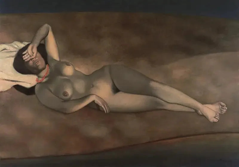 Naken kvinna som ligger på sanden - Félix Vallotton