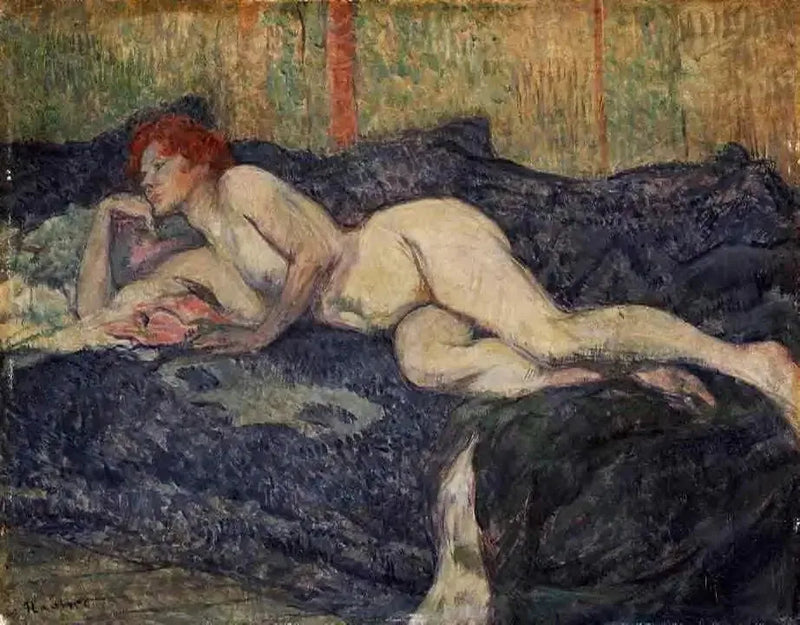 Naken kvinna liggande på en divan - Henri de Toulouse-Lautrec