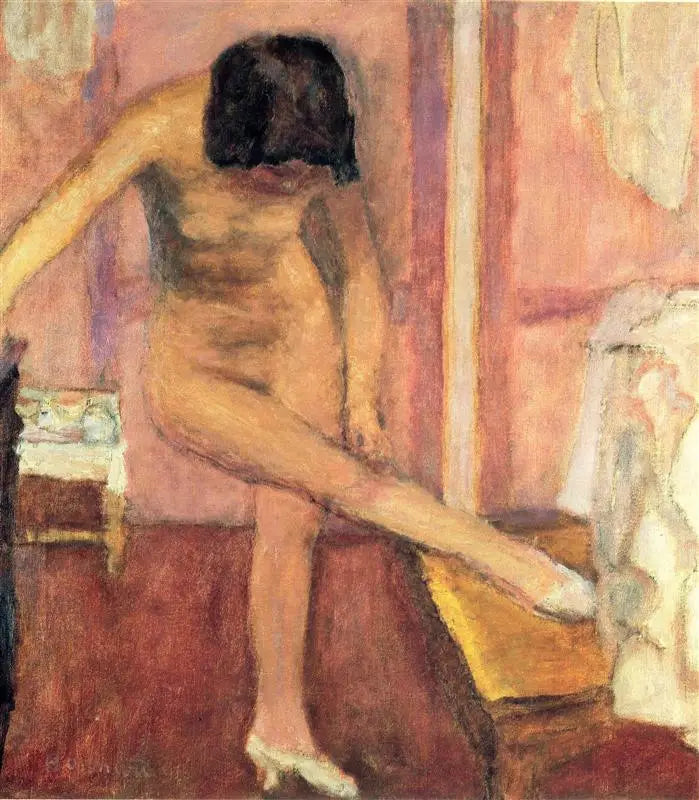 Naken kvinna som böjer sig - Pierre Bonnard