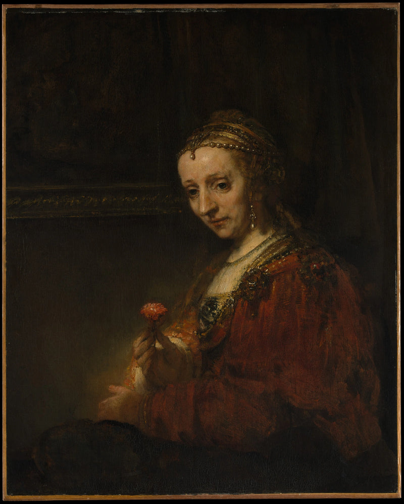 Kvinna med en ros - Rembrandt