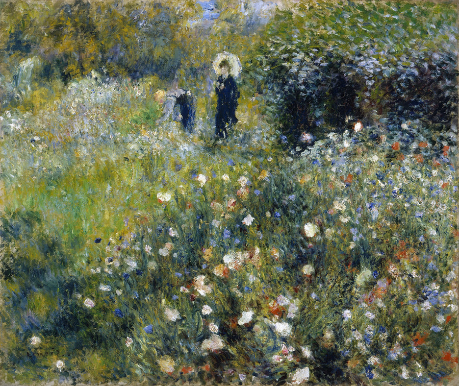 Kvinna med parasoll i en trädgård - Pierre-Auguste Renoir
