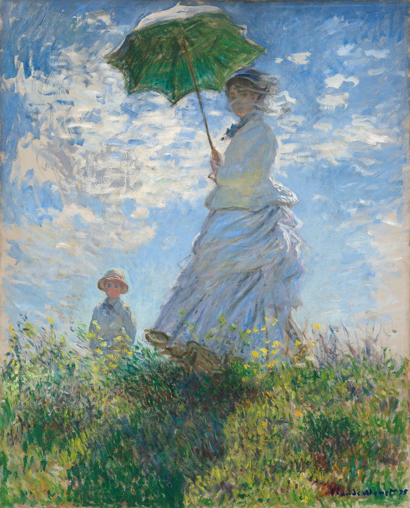 Kvinnan med parasollet - Madame Monet och hennes son - Claude Monet