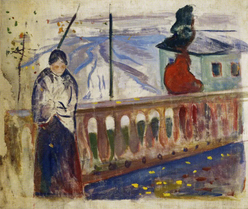Kvinna vid balustraden - Edvard Munch