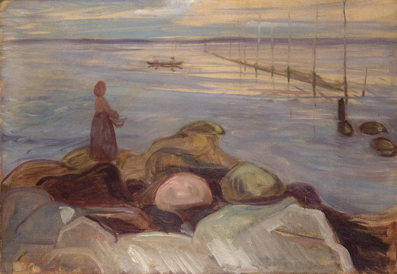 Kvinna nära havet i Åsgardstrand - Edvard Munch