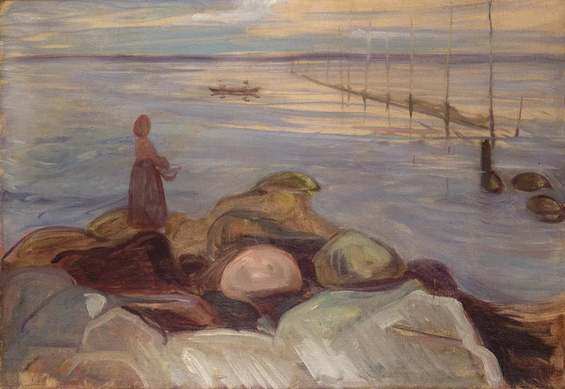 Kvinna nära havet i Åsgardstrand - Edvard Munch