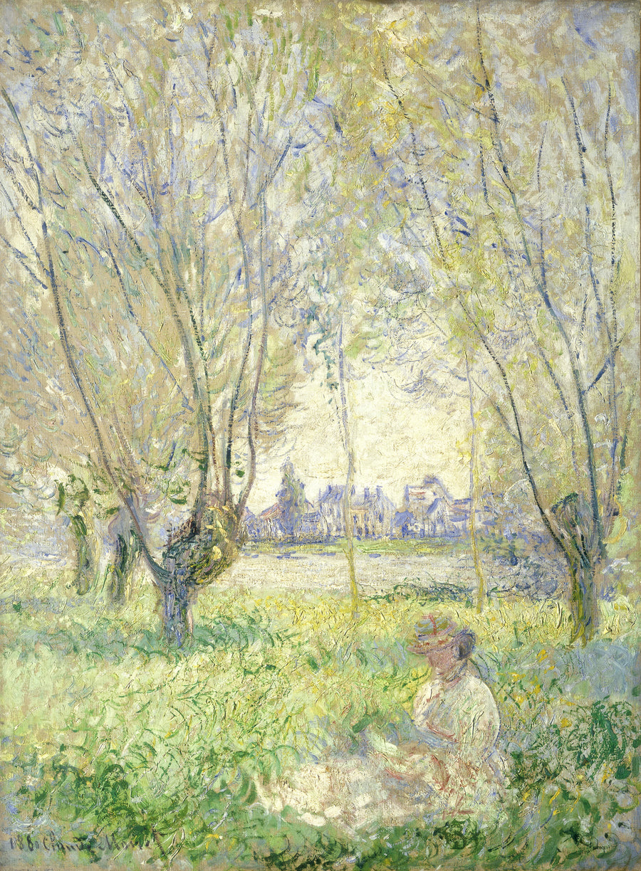 En kvinna sittande under pilträden - Claude Monet