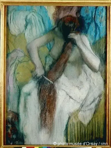 Kvinna som fixar håret - Edgar Degas