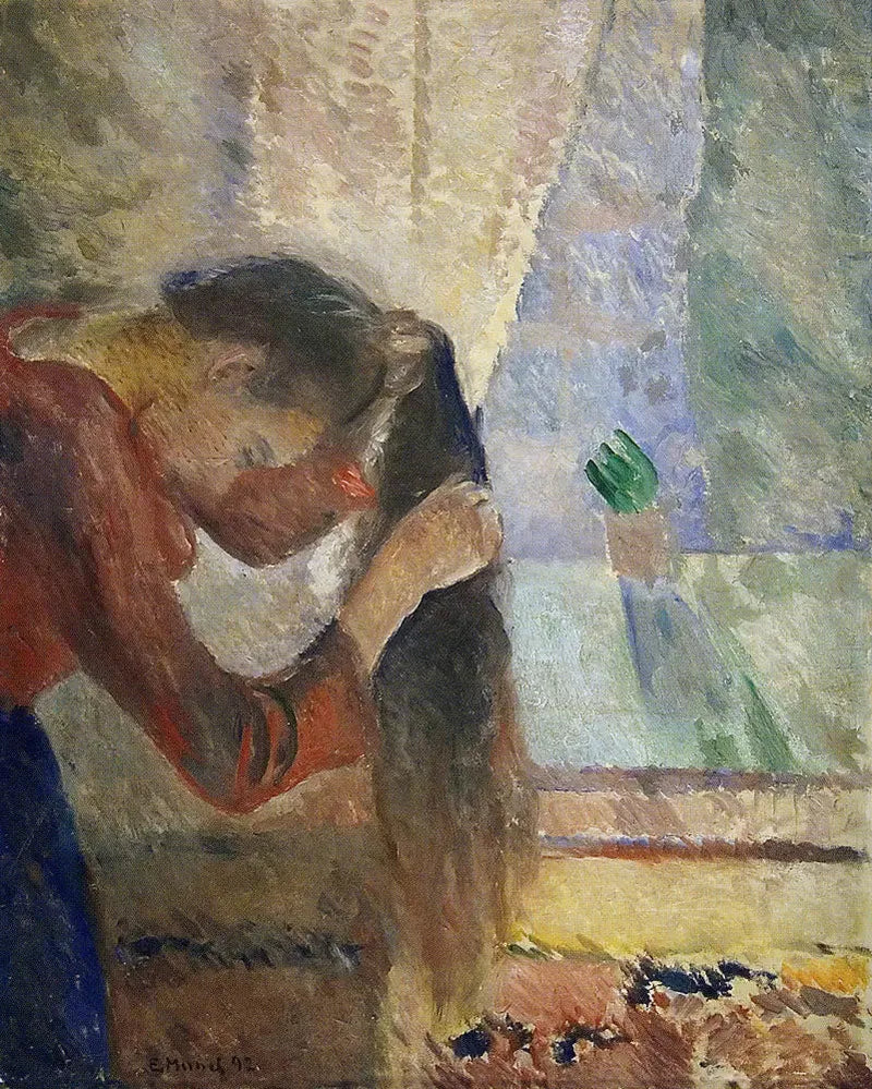 Kvinna som fixar håret - Edvard Munch