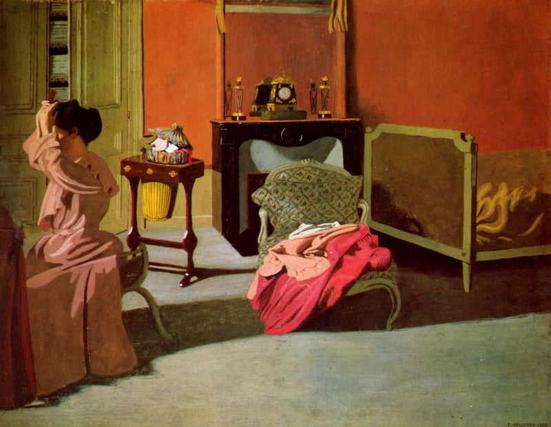 Kvinna som fixar håret - Félix Vallotton