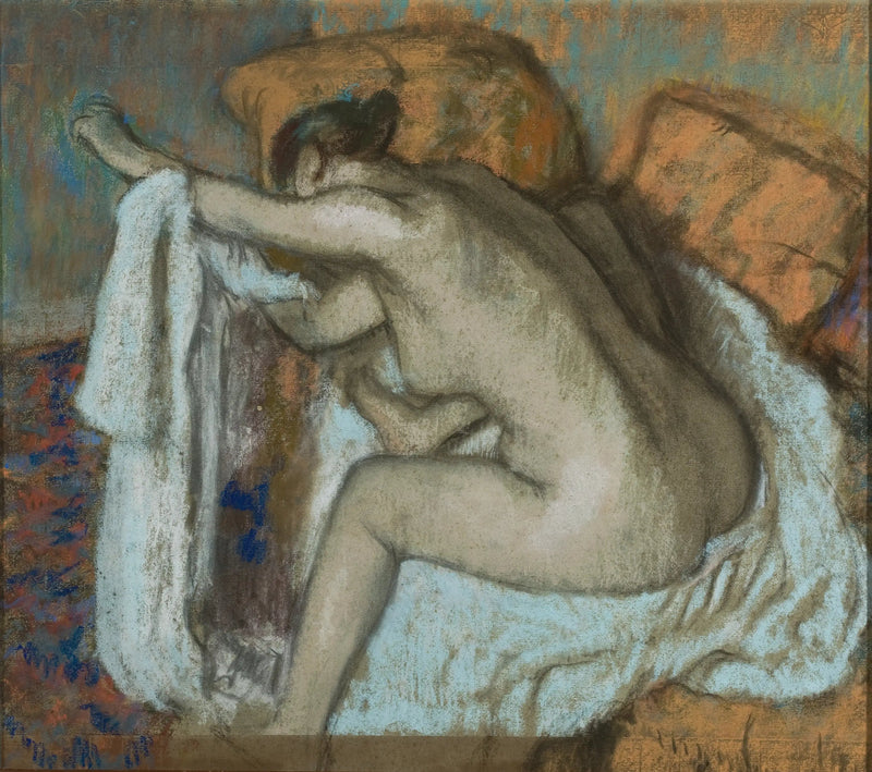 Kvinna som torkar sin vänstra arm - Edgar Degas