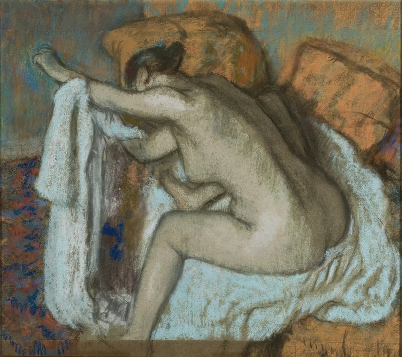 Kvinna som torkar sin vänstra arm - Edgar Degas