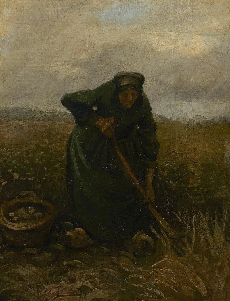 Kvinna som lyfter potatis - Vincent van Gogh
