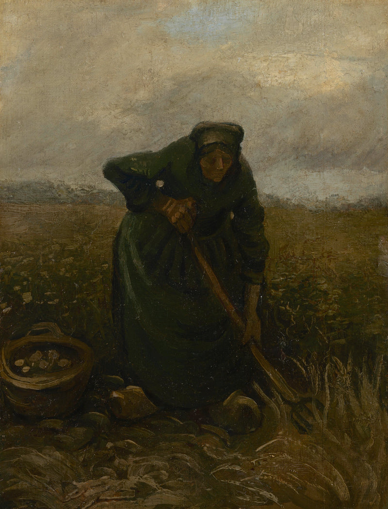 Kvinna som lyfter potatis - Vincent van Gogh