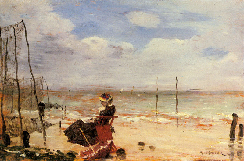 Kvinna på stranden - Norbert Gœneutte