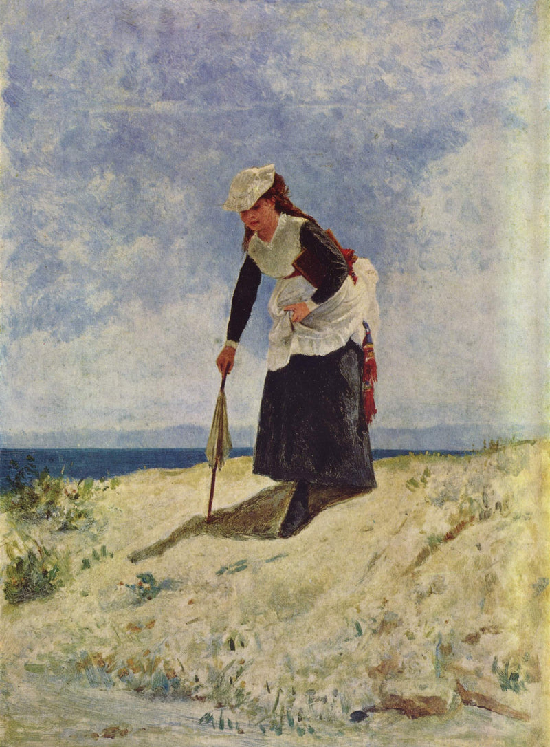 Kvinna på sanden - Giuseppe De Nittis
