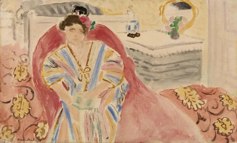 Kvinna på en röd soffa (Kvinna på en röd soffa) - Henri Matisse