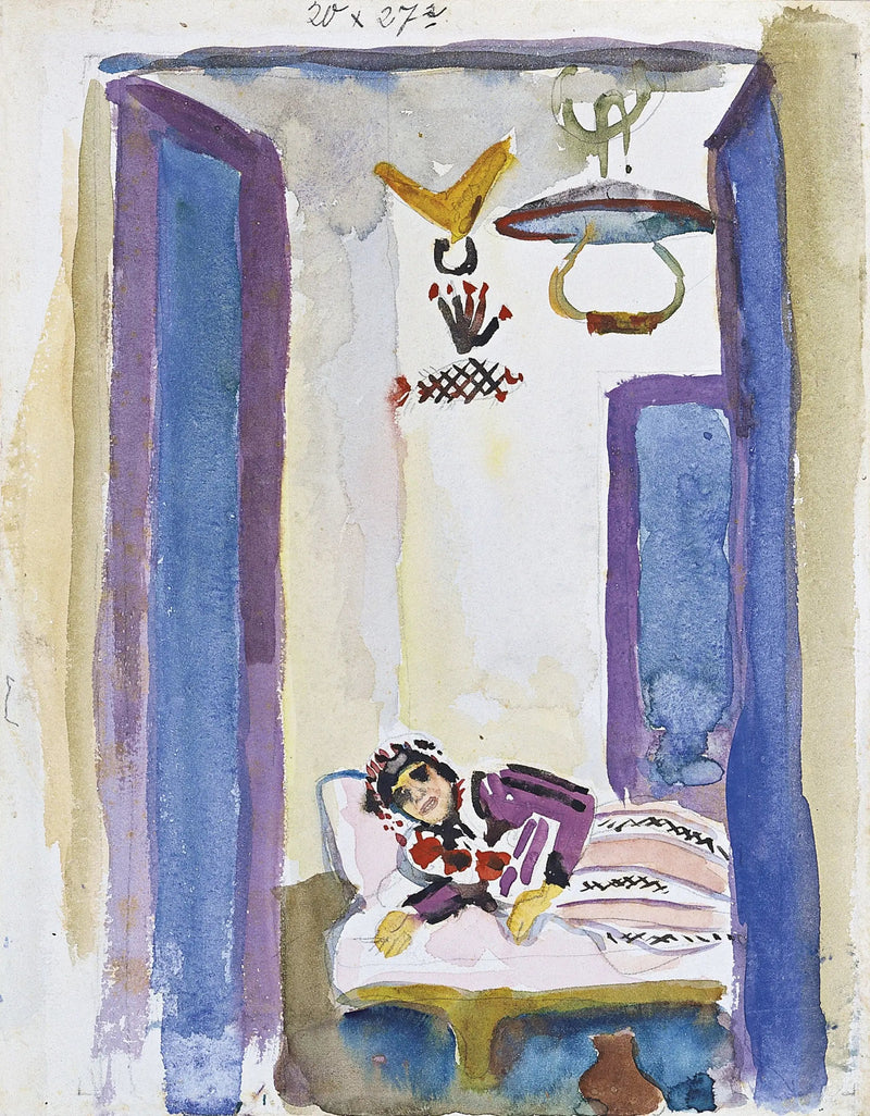 Kvinna på en soffa - August Macke