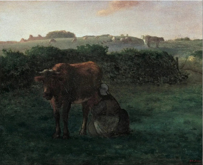 Kvinna som ritar en ko - Jean-François Millet