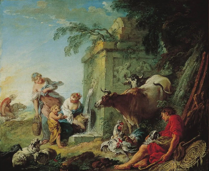 Kvinnor vid fontänen - François Boucher