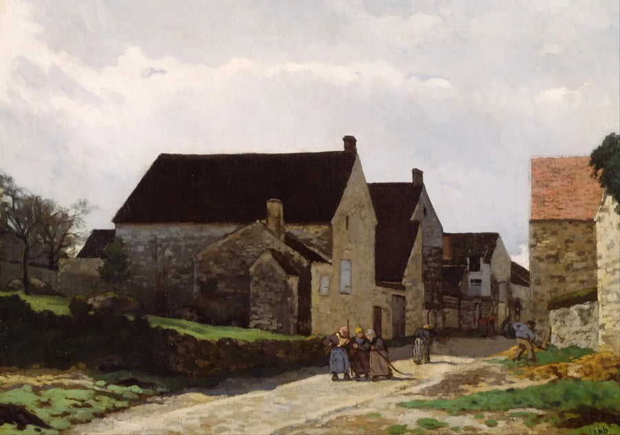 Kvinnor som går till skogen, landskap - Alfred Sisley