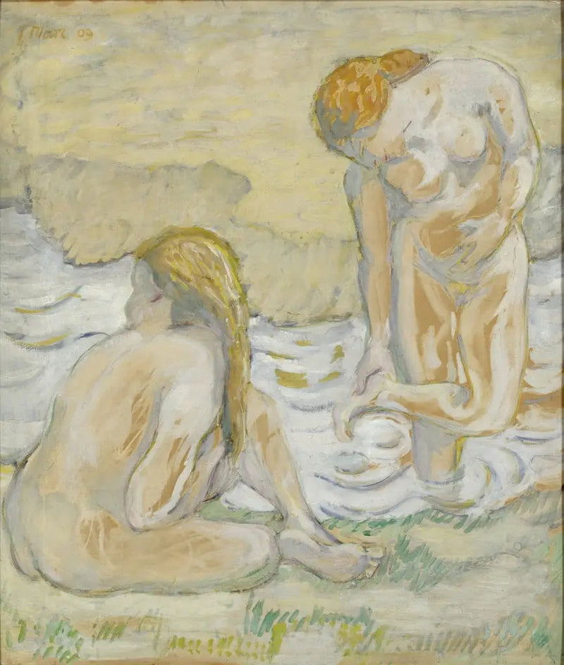 Kvinnor i badet (Naken komposition II) - Franz Marc