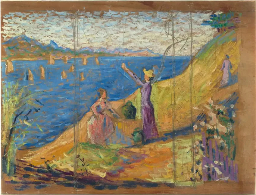 Kvinnor vid brunnen. Skiss I - Paul Signac