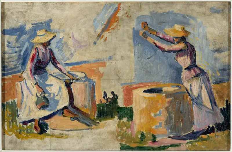Kvinnor vid brunnen. Skiss II - Paul Signac