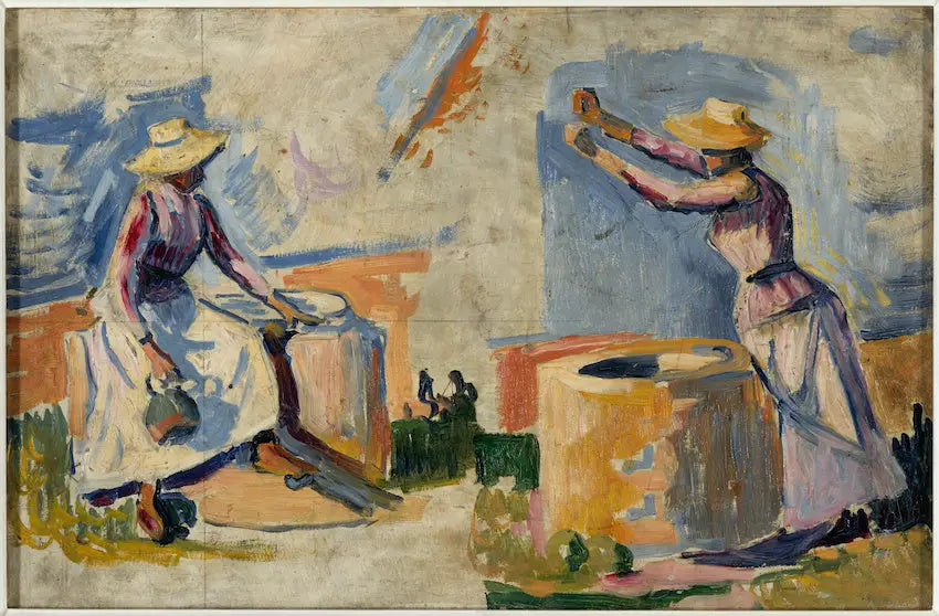 Kvinnor vid brunnen. Skiss II - Paul Signac