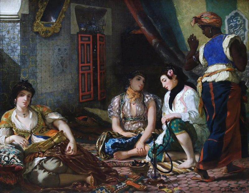 Algeriska kvinnor i sin lägenhet - Eugène Delacroix