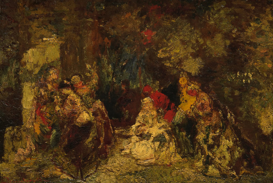 Femmes dans une forêt - Adolphe Monticelli
