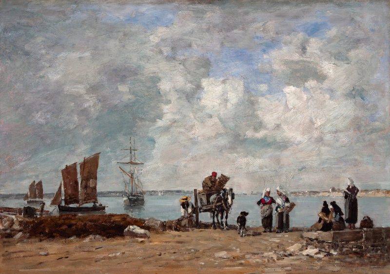 Fiskarkvinnor vid havet - Eugène Boudin