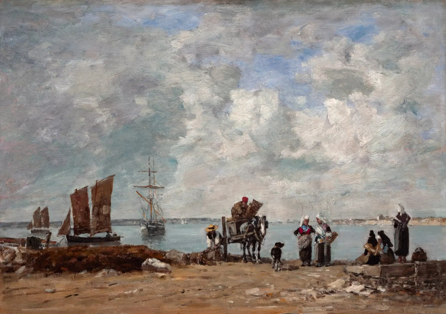 Fiskarkvinnor vid havet - Eugène Boudin