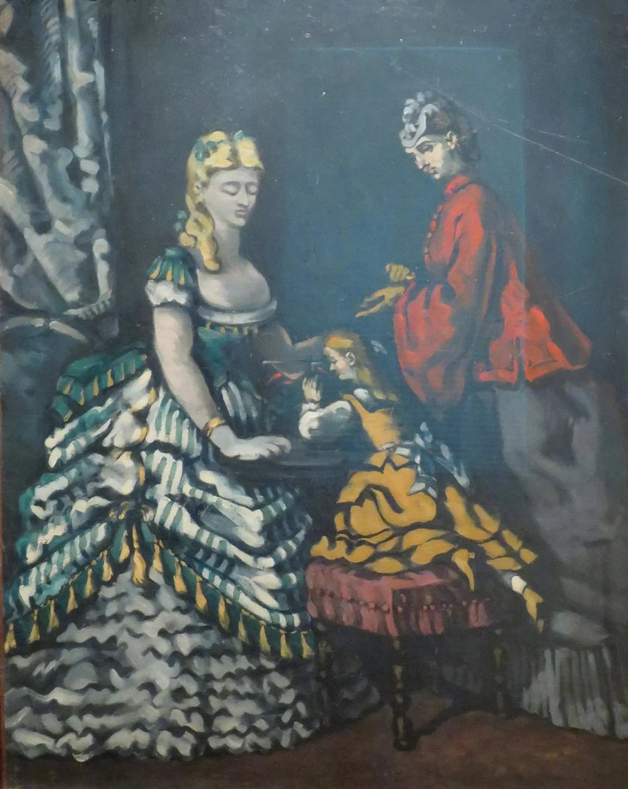 Kvinnor och flicka i ett interiör - Paul Cézanne