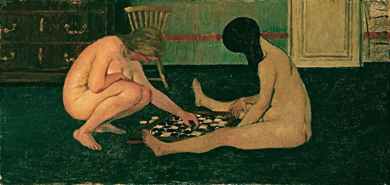 Nudda kvinnor som spelar dam - Félix Vallotton