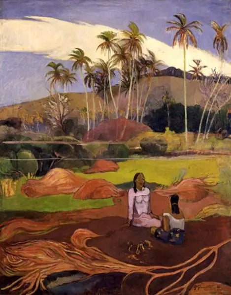 Kvinnor nära palmerna - Paul Gauguin